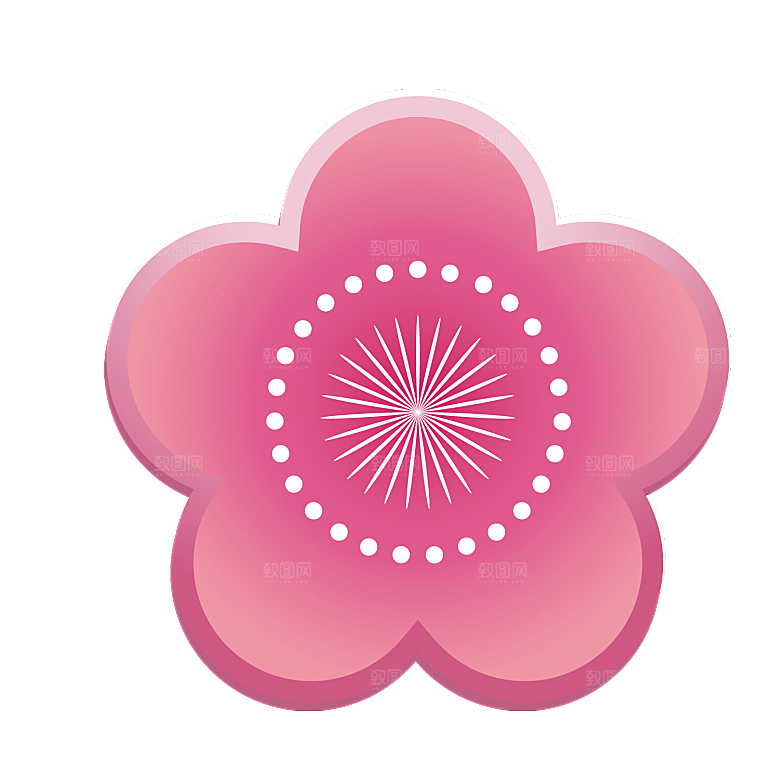 手绘装饰花卉图形免扣素材