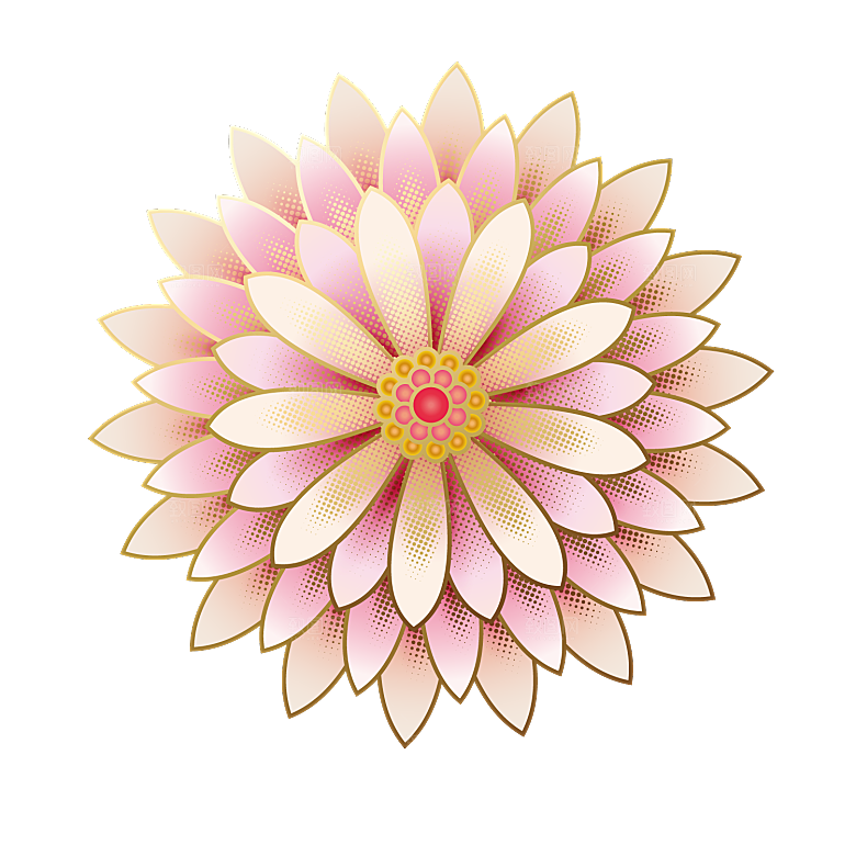 手绘装饰花卉图形免扣素材
