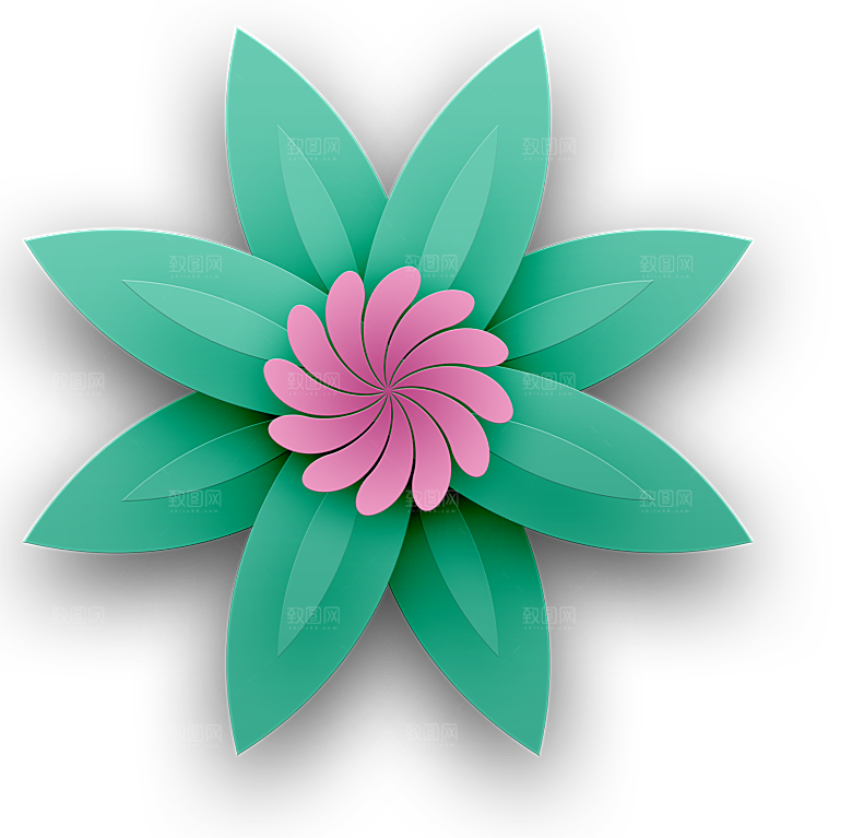手绘装饰花卉图形免扣素材