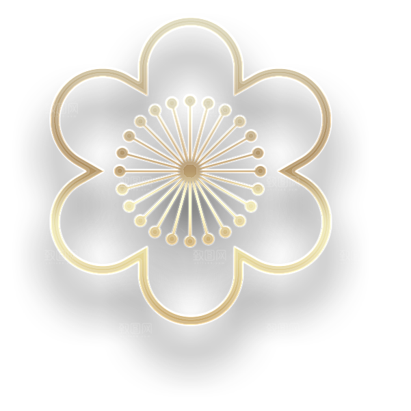 手绘装饰花卉图形免扣素材
