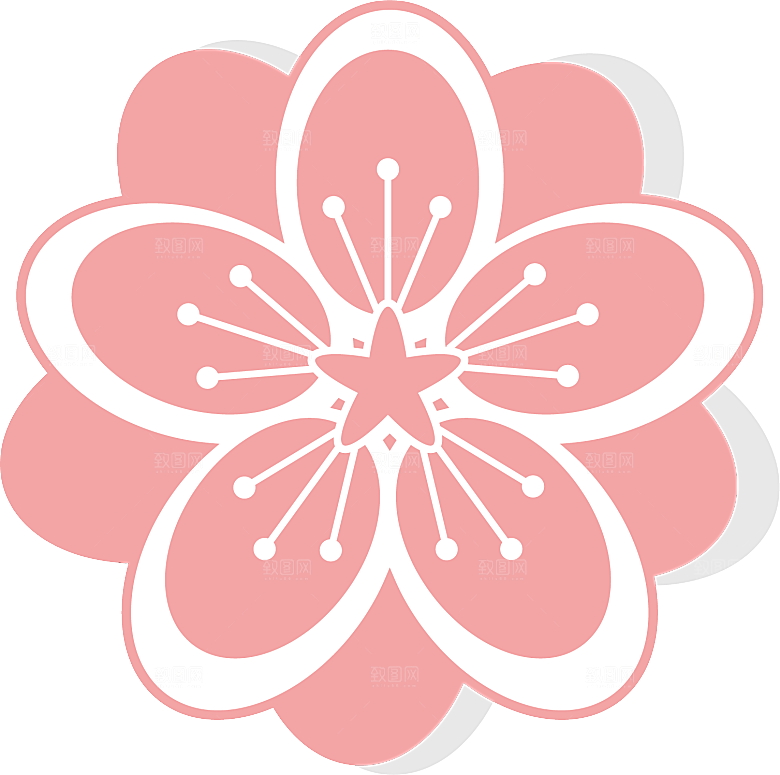 中式金边立体花卉牡丹元素