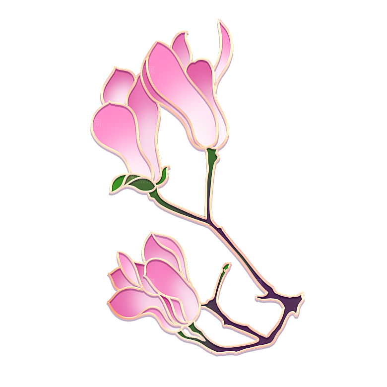中式金边立体花卉牡丹元素