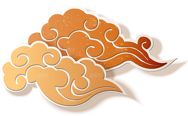 手绘装饰花卉祥云免扣素材