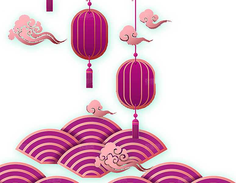 手绘装饰花卉牡丹免扣素材
