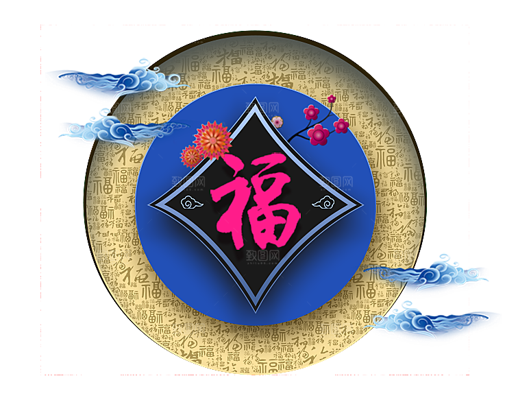 手绘装饰花卉牡丹免扣素材
