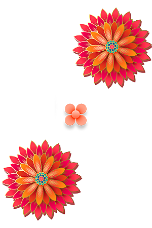 中式金边立体花卉牡丹元素