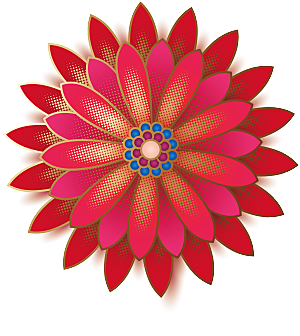 手绘装饰花卉牡丹免扣素材
