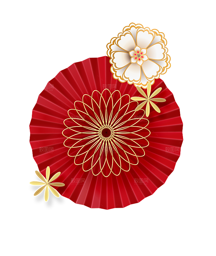 手绘装饰花卉牡丹免扣素材