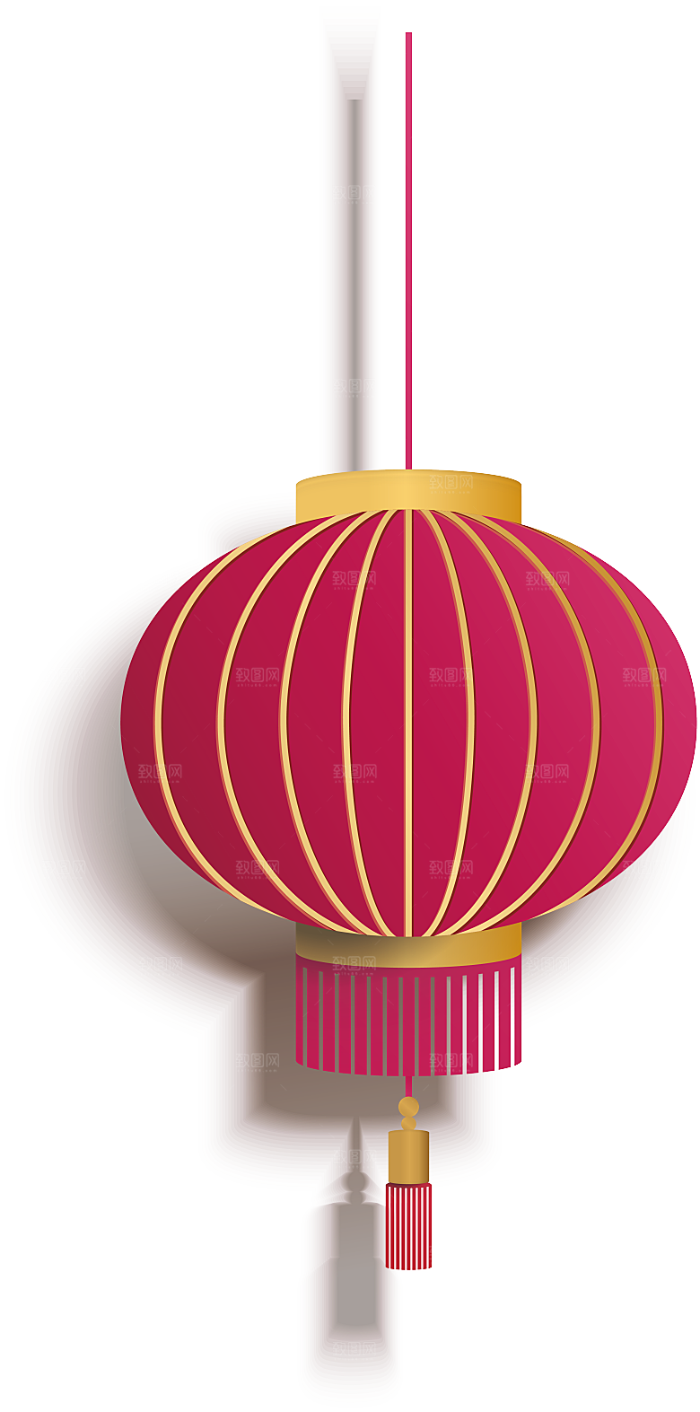 中式金边立体花卉牡丹元素
