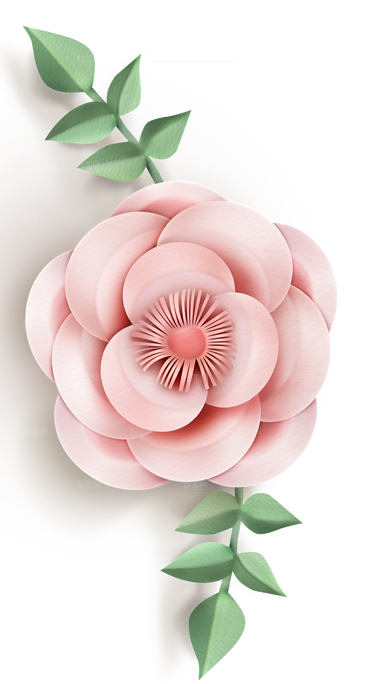 中式金边立体花卉牡丹元素