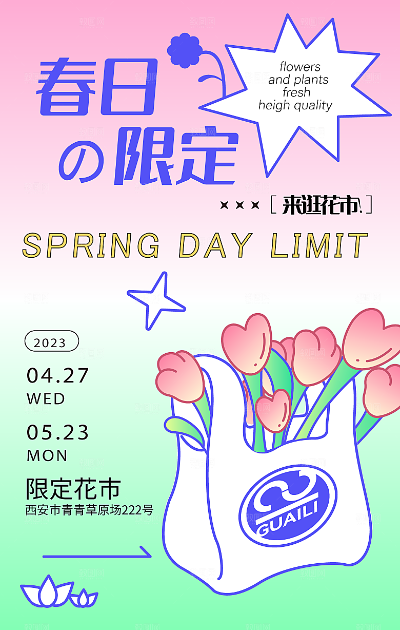 大气春天游玩宣传海报
