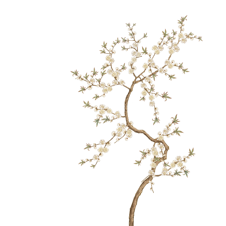 手绘古风中式花卉免扣素材