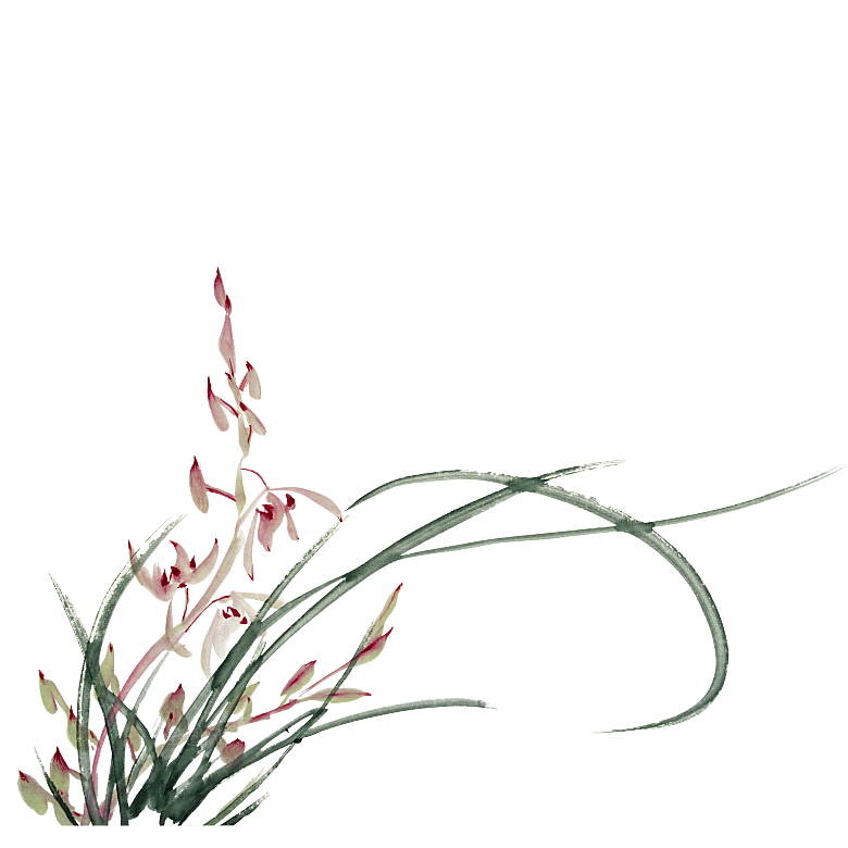 手绘古风中式花卉免扣素材