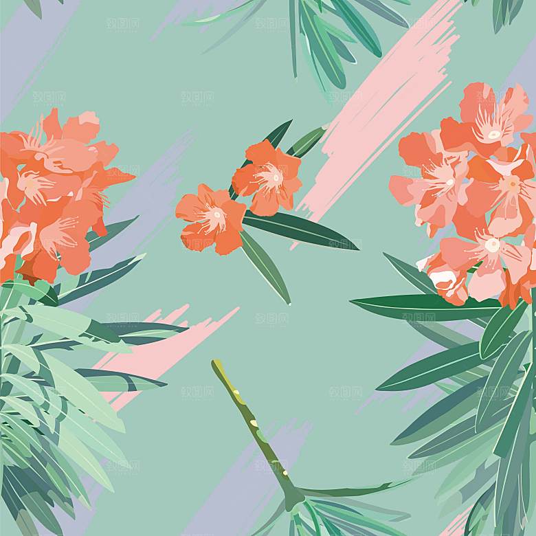 唯美植物花卉花纹背景模版