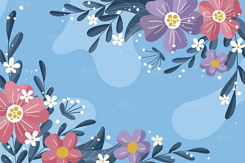 唯美植物花卉花纹背景模版