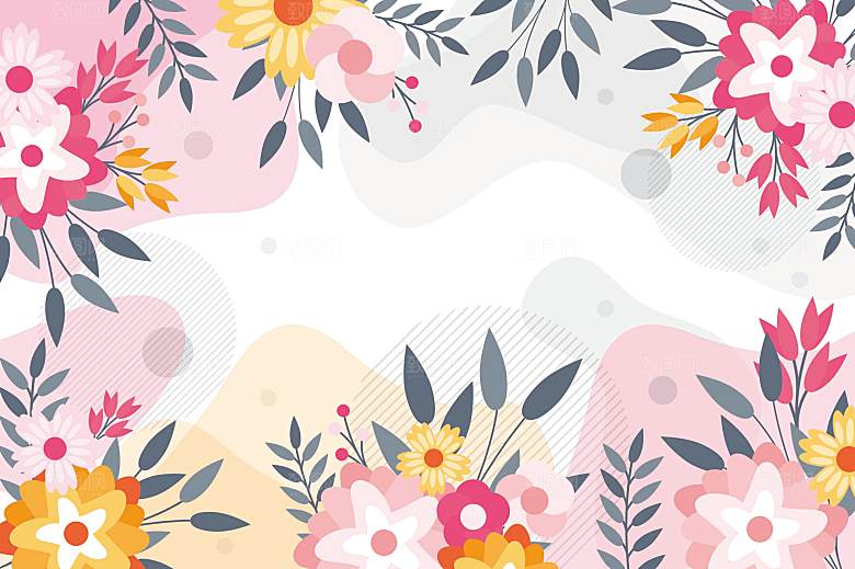 唯美植物花卉花纹背景模版