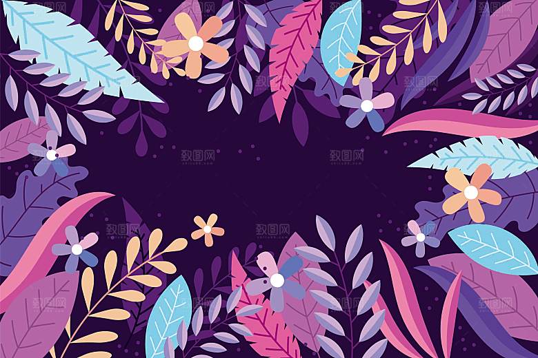唯美植物花卉花纹背景模版