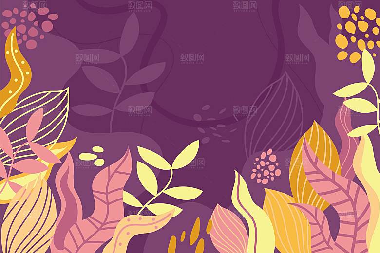 唯美底纹印花图案矢量素材