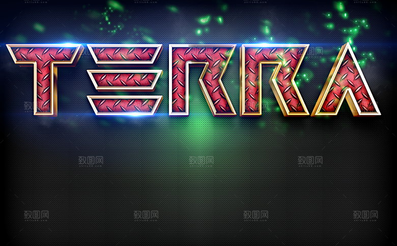 智能3D立体发光字金属字体样机