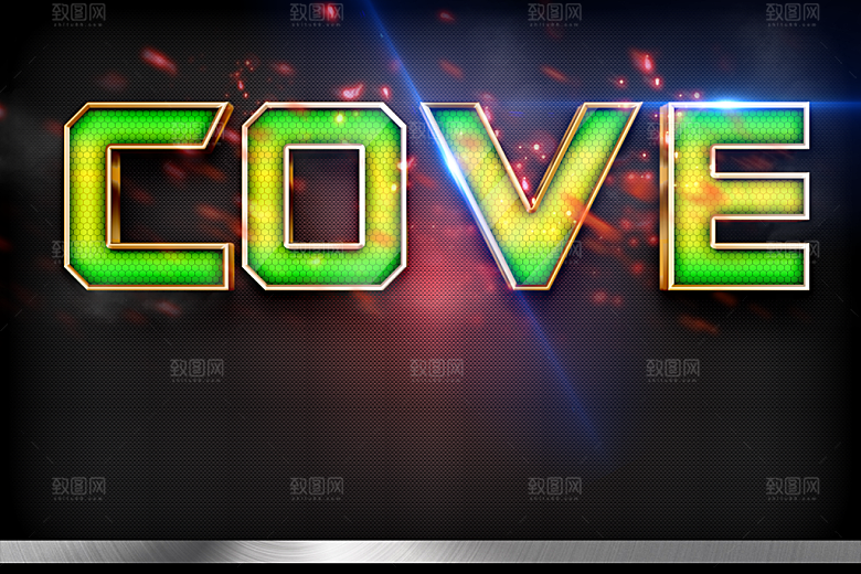 智能3D立体发光字金属字体样机