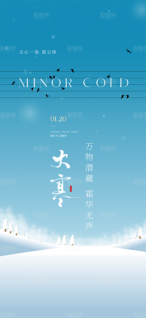 二十四节气传统节气大寒海报