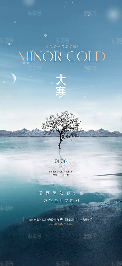 二十四节气传统节气大寒海报