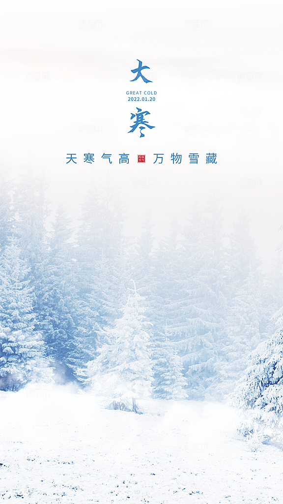 大寒节气推广宣传海报