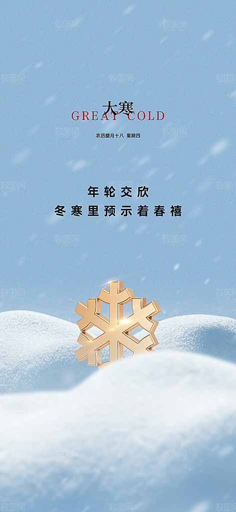 二十四节气传统节气大寒海报