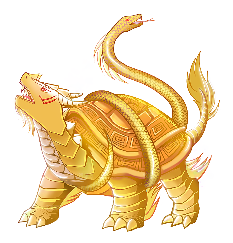 上古神兽山海经玄武朱雀插画素材
