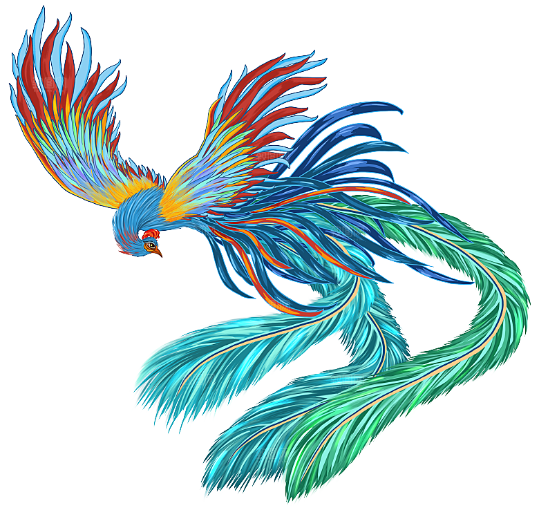 上古神兽山海经玄武朱雀插画素材