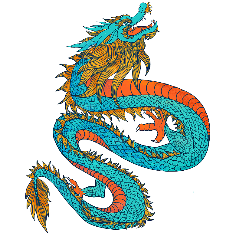 上古神兽山海经玄武朱雀插画素材