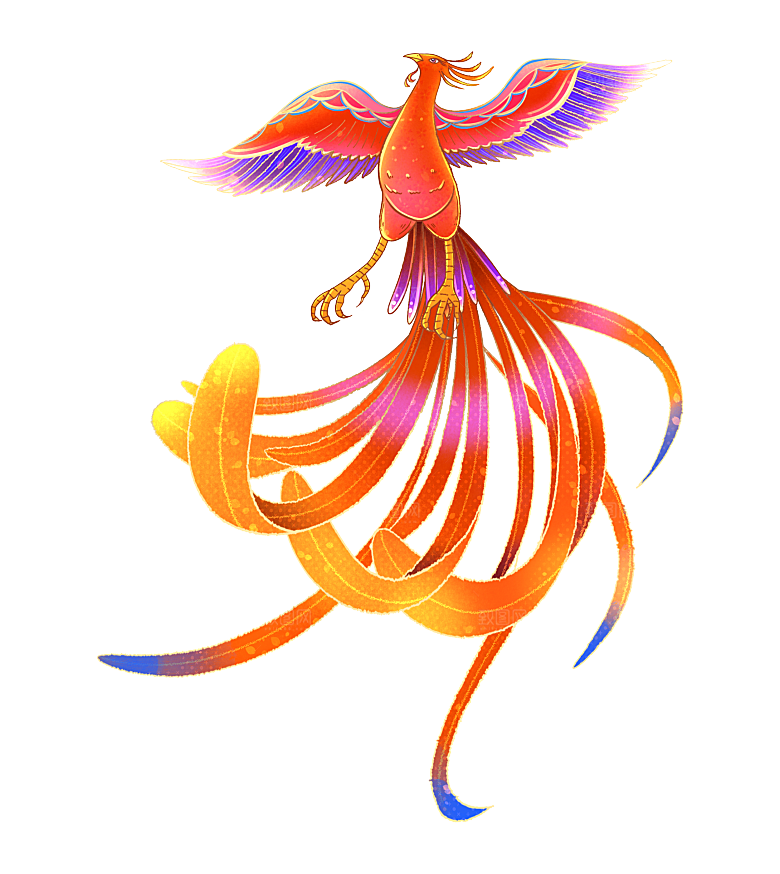 上古神兽山海经玄武朱雀插画素材