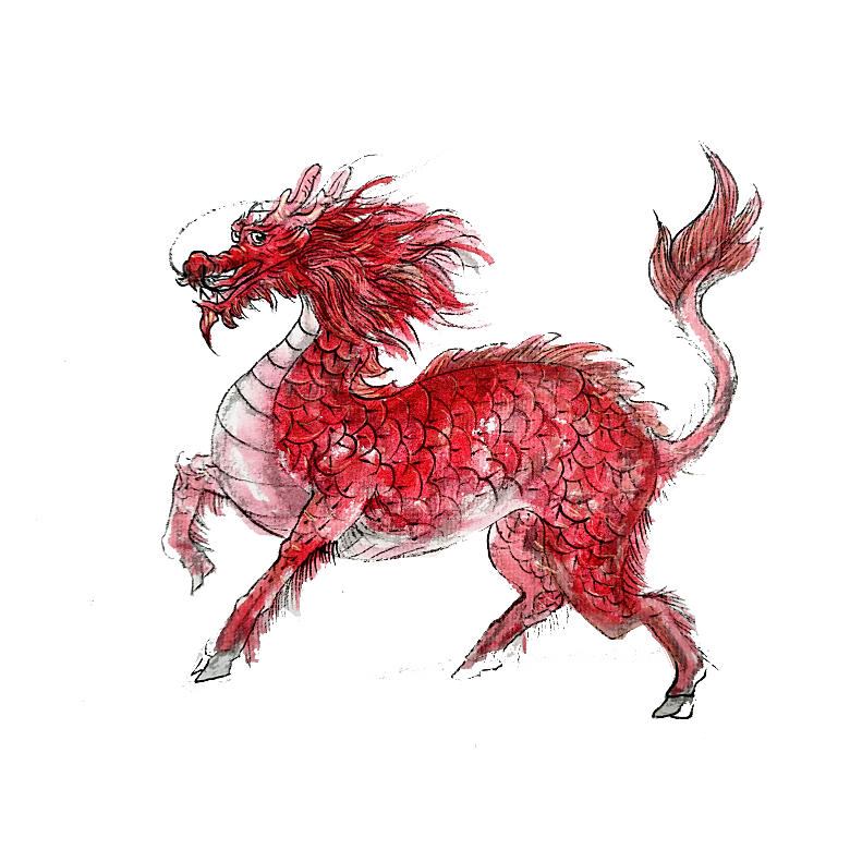 上古神兽山海经玄武朱雀插画素材