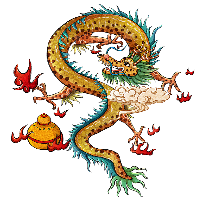 上古神兽山海经玄武朱雀插画素材
