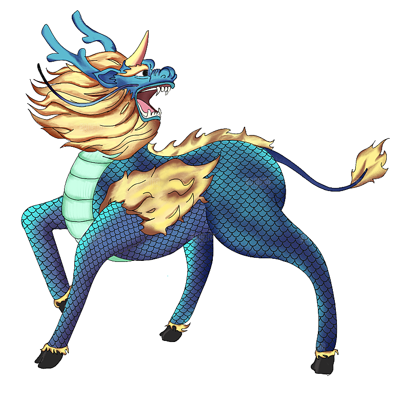 上古神兽山海经玄武朱雀插画素材