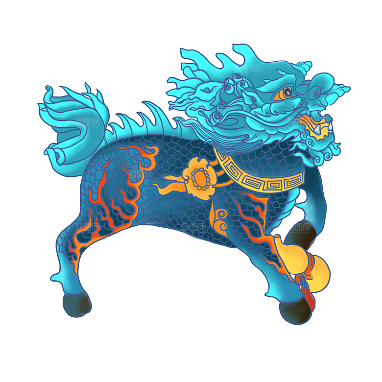 上古神兽山海经玄武朱雀插画素材