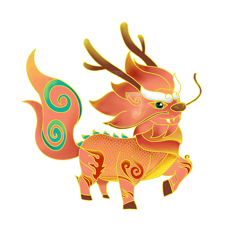 上古神兽山海经玄武朱雀插画素材