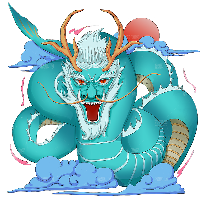 上古神兽山海经玄武朱雀插画素材