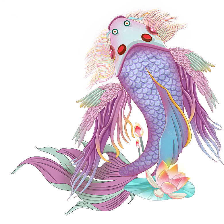 上古神兽山海经玄武朱雀插画素材