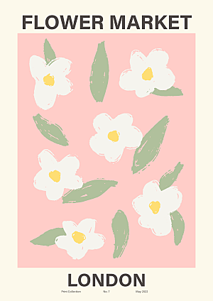 北欧文艺复古小清新植物花卉插画