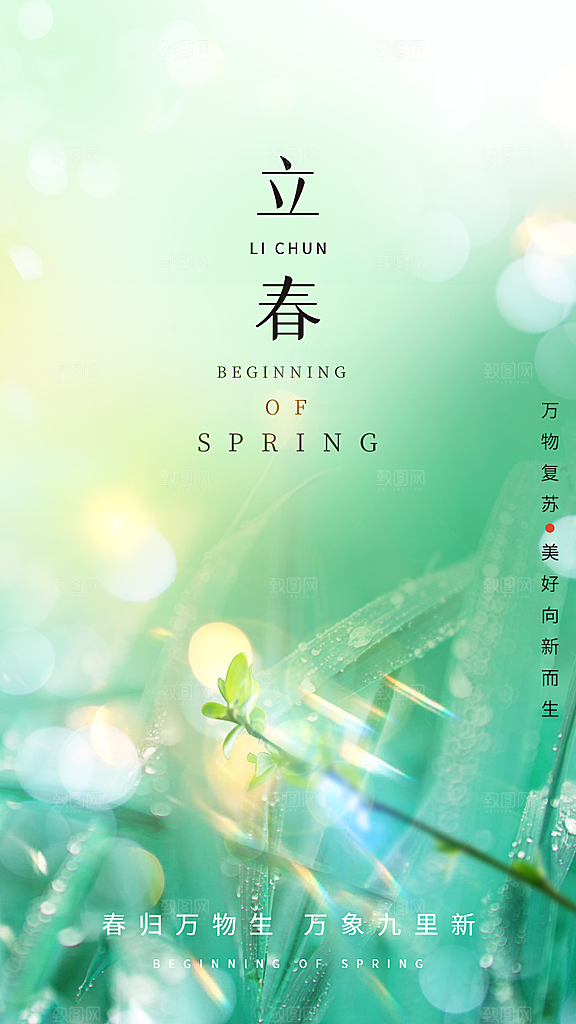 春季宣传二十四节气立春海报