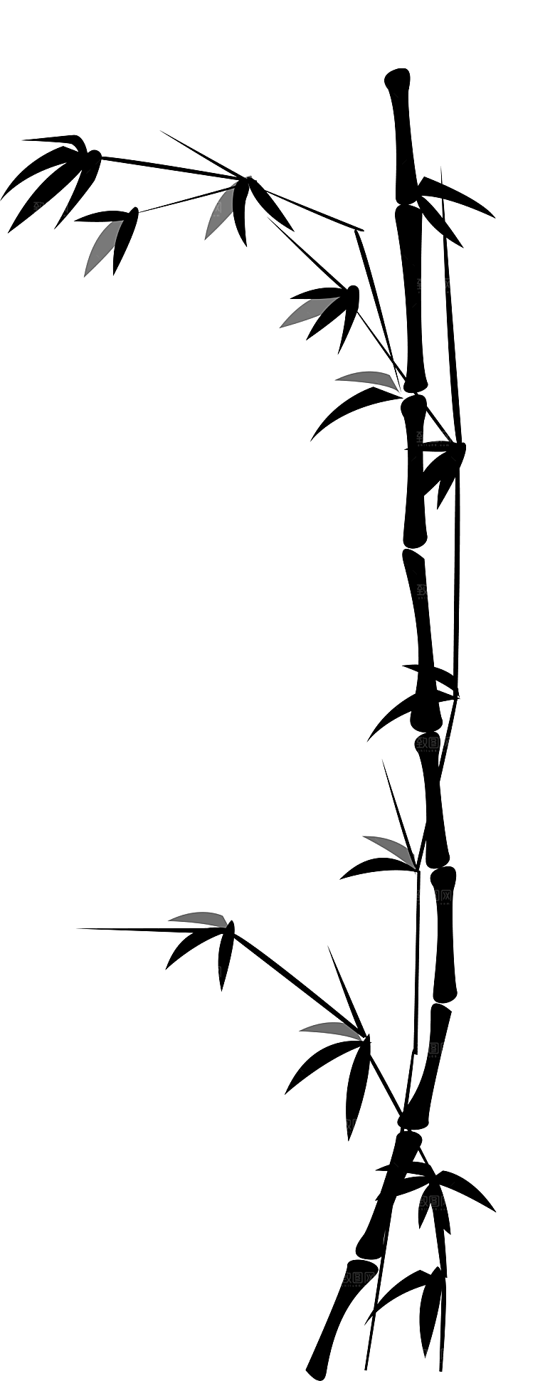 中式古风水墨竹子免扣素材
