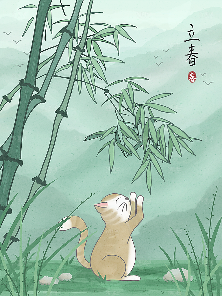 迎春来春雨绵绵节气立春