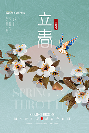 春季二十四节气立春海报