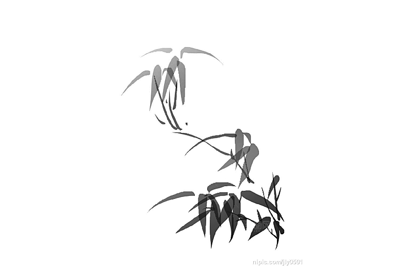 中式古风水墨竹子免扣素材
