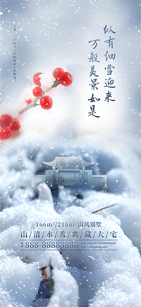 大气大寒节气宣传海报