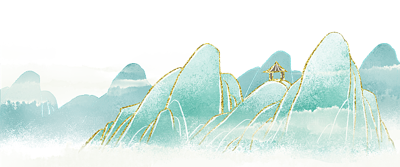 国潮山水山脉山峰背景元素