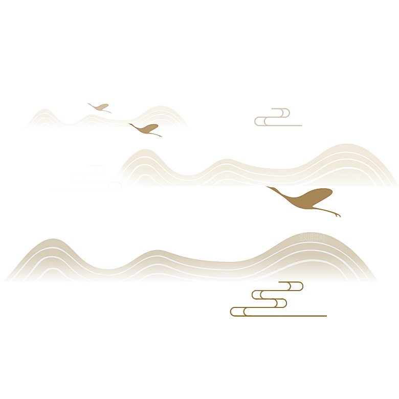 国潮山水山脉山峰背景元素