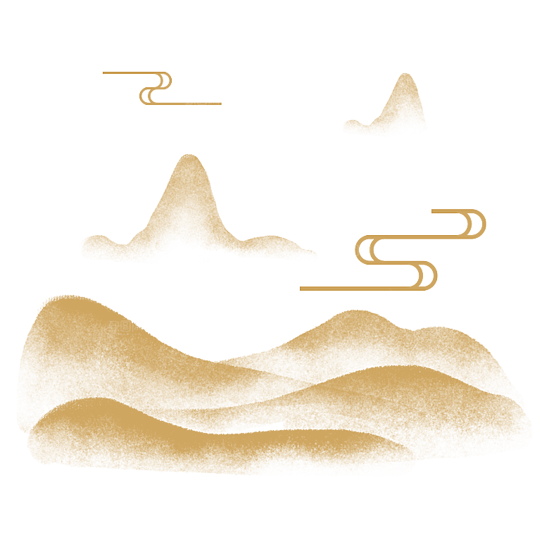 国潮山水山脉山峰背景元素