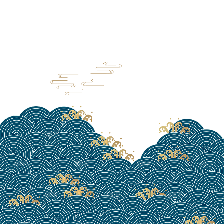 山水水墨祥云中国风免扣素材